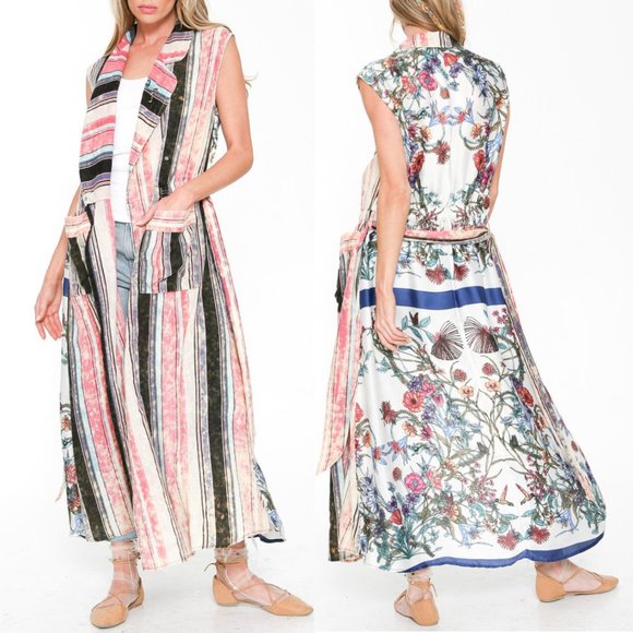 Aratta Hold Your Breath Maxi Dress NWT • Reg $230 • Acid Wash • Floral • Striped - Picture 1 of 8